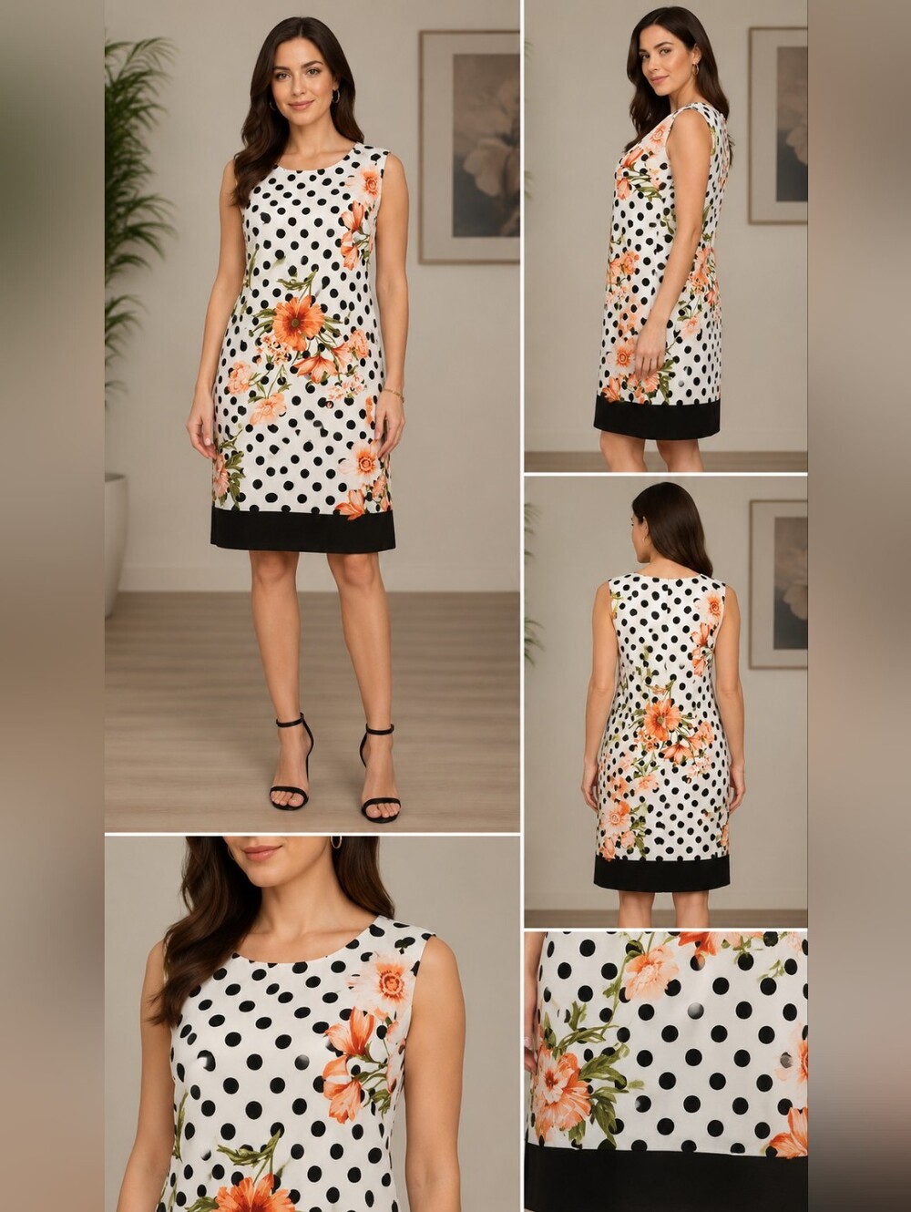 ALYX Floral Polka Dot Shift Dress Size 14 EUC